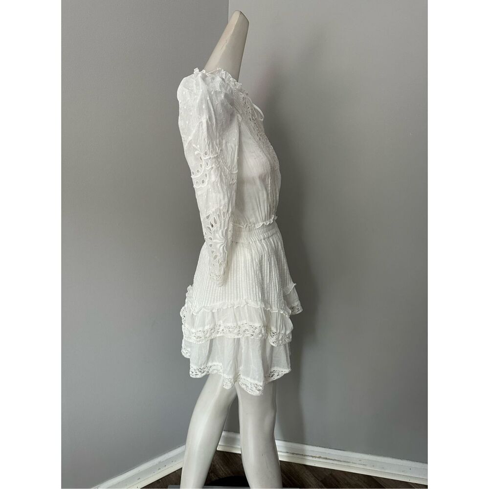 LoveShackFancy White Eyelet Lace Mini Dress - Picture 8 of 10